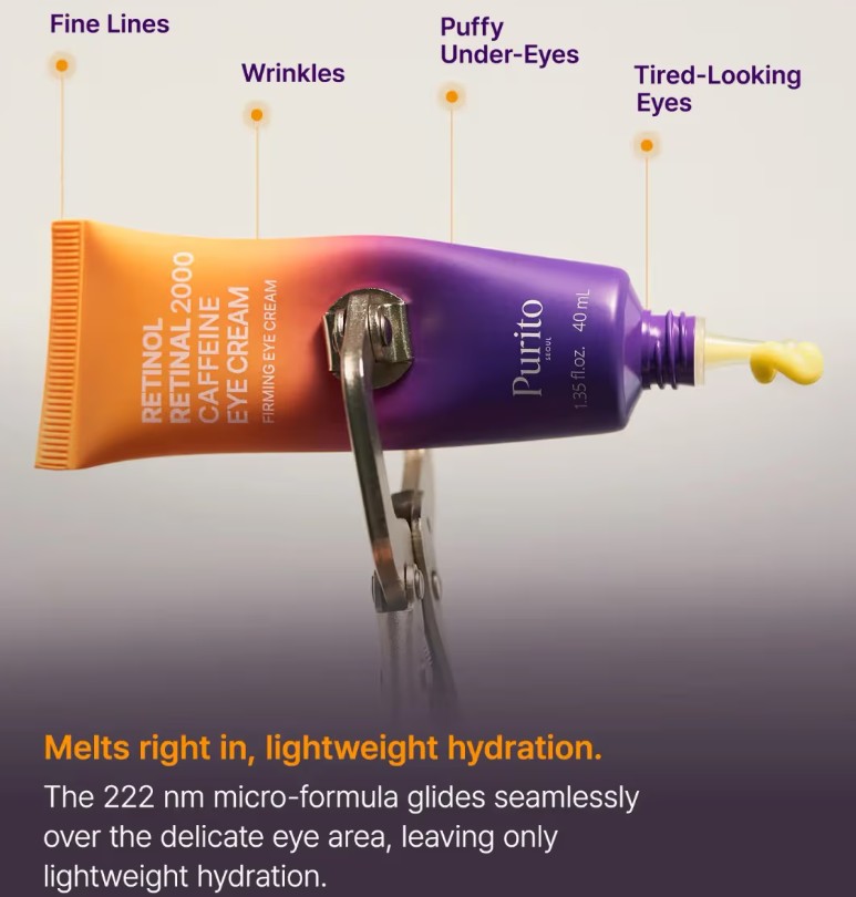 Purito Retinol Retinal 2000 Caffeine Eye Cream (40ml) 4