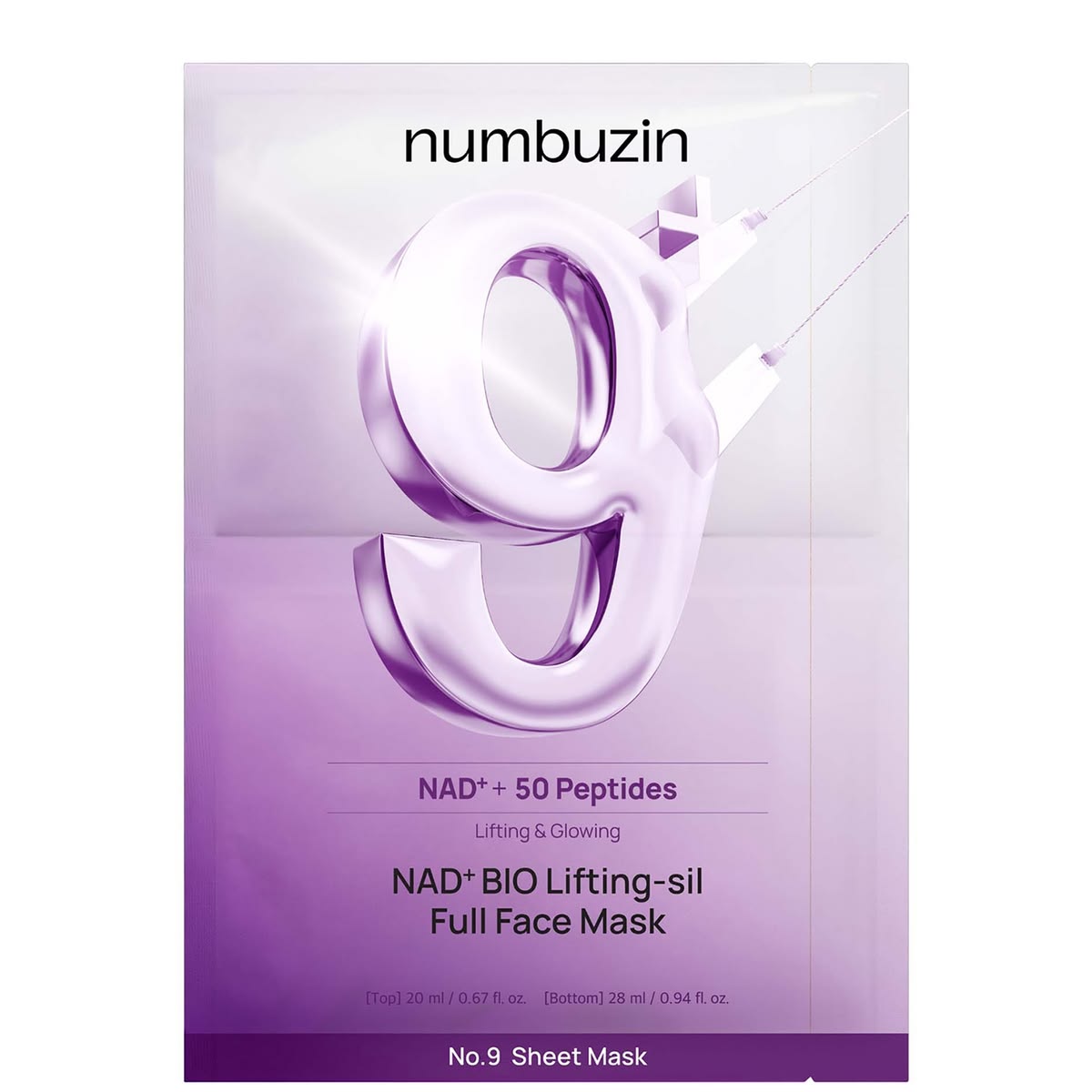 Numbuzin No. 9 NAD+ BIO Lifting-sil Full Face Mask Set